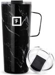 IRON °FLASK Grip Coffee Mug - 24 Oz, Leak Proof, Vacuum Insulated Stainless Steel Bottle, Double Walled, Thermo Travel, Hot Cold, Water Metal Canteen