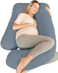 Cute Castle Cooling Cover Pregnancy Pillows, Soft U-Shape Maternity Pillow with Removable Cover - Full Body Pillows for Adults Sleeping - Pregnancy Must Haves - Jumbo 57 Inch - Grey