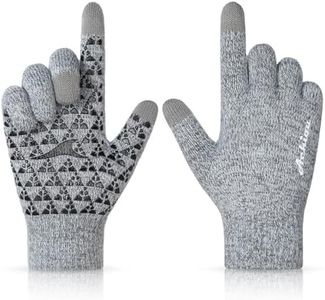 Achiou Winter Gloves for Men Women, Touch Screen Texting Warm Gloves with Thermal Soft Knit Lining,Elastic Cuff
