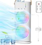 Bwaliffury Mobile Air Conditioner with Remote Control, USB Portable Air Cooler, Mini Air Conditioner, Portable Air Cooler Fan, 3 Wind Speeds, Spray Function, 7 Colours Light