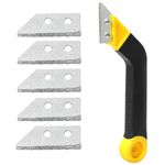 CoiTek Tile Grout Saw Angled Grout Saw with 5 Pieces Blades Replacement for Tile Cleaning