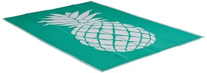 Amazon Brand - Solimo Pineapple Outdoor Reversible Plastic Rug | Green | 5 x 7 ft