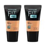 Maybelline New York Fit Me Matte + Poreless Medium Coverage Liquid Foundation Tube For All Skin Types, 16H Oil Control Spf 22 Tube - 330 Toffee 18Ml (Pack Of 2) 36Ml