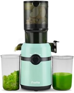Fretta Entsafter Slow Juicer mit 108 mm XL Öffnung&1L Kapazität,Entsafter Gemüse und Obst,200W Saftpresse elektrisch mit Cold Press,Einfache Reinigung und Leiser Motor,BPA-frei (Blau, 1L)