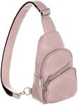 INICAT Fanny Packs for Women Small Faux Leather Sling Bag Crossbody Purse for women(Style5-Pink)