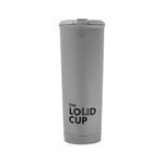 The LoudCup 20 oz Tumbler + Integrated Stadium Horn (Owl Grey) - Reusable Water Bottle for Sports Fans - Worlds Loudest Cup for Noisy Fans on Game Day & Tailgating