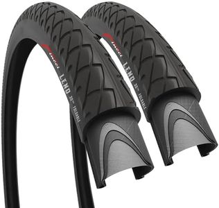 Fincci Pair 26 inch Bike Tires - Foldable Slick 26 x 1.95 Bike Tires for Mountain Bike MTB Road Hybrid Bicycle 50-559, 30 TPI - Pack of 2 Tires Leno