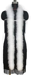 2 Yards 40g Fluffy Marabou Feather Boa for DIY Craft Sewing Trim Home Wedding Party Decoration-White