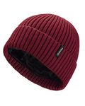 Ocatoma Beanie Hat for Men Women Warm Winter Knit Cuffed Beanie Soft Warm Ski Hats Toque Unisex Gifts for Men Women (Wine red)