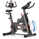 DMASUN Indoor Exercise Bikes for Home Gym Use with LCD Display, Spin Bike with Tablet Holder & Comfortable Seat Cushion, Super Quiet Fitness Bike for Home Cardio Workout with Heart Rate Sensor