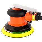 Professional Heavy Duty 5" Dual Action Random Orbital Sander, Pneumatic Palm Sander