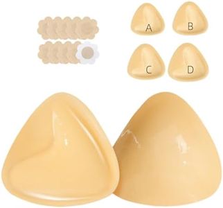 Uiheex Double Sided Sticky Bra Inserts, Reusable Push Up Adhesive Pads with Padding for Bikini, Swimsuit, Sports Bra & Strapless Dresses BeigeB