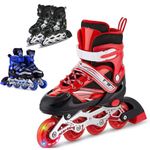Toy Imagine New Inline Skates, Adjustable Inline Roller Skates for Boys Kids & Girls, 7 to 14 Years Unisex Outdoor Skating Shoes Roller Blades with Led Flash Lights Featuring Wheels (Any One)