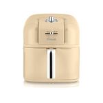 Swan SD10510CN Retro 6L Manual Air Fryer with Rapid Air Circulation, Adjustable Temperature, 60 Minute Timer, 1800W Retro Cream