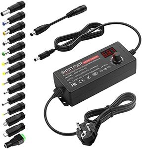 SHNITPWR Bloc d'alimentation Universel 3,5V ~ 24V 48 W 2 A AC/DC, avec 14 connecteurs d'adaptateur, pour appareils électroniques de 3,5 V à 24 V, Cadre Photo, Appareil Photo de bébé et Bande LED, etc