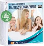Utopia Bedding Zippered Mattress Encasement, Waterproof Mattress Protector, Six-Sided Absorbent Cover, Bed Bug & Dust Mite Proof, White (US King)