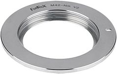 Fotodiox Chrome Lens Mount Adapter (Type 2) - Compatible with M42 (42mm x1 Thread Screw) Lens to Nikon F Mount D/SLR Cameras