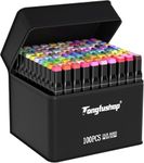 Tongfushop 100 Colors Alcohol Markers Set, Dual Tip Blender Art Markers for Adult, Alcohol Based Permanent Sketch Markers Pens with Portable Case for Drawing Coloring Painting