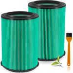 LVJUSEN VF6000 Filter Replacement for Ridgid Shop Vac 5-20 Gallon Wet Dry Vacuums& Hepa Filter for 6-9 Gallon Husky Vacuum-2 Pack