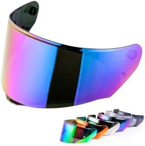 Helmet Shield For Assault/Rapid/Stream Full Face Shield Street Motorcycle Helmet Visor Replacement (Rainbow)