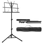 ZENO Music Stand | Music Stands for Sheet Music, Books, Notes | Music Sheet Stand with Music Sheet Clip Holder, Foldable Design & FREE Carry Bag | Heavy Duty Stand | Easy To Carry | Unfolds In Seconds