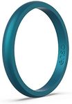 Enso Rings Halo Birthstone Silicone Ring – Minimalist Stackable Wedding Engagement Band – 2.54mm Wide, 1.5mm Thick – Alexandrite-Colored, Size 8