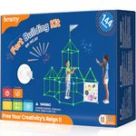 Fort Building Kit for Kids with Toss Game 144Pcs Toy Building Sets Creative Fort Toys for 3, 4, 5,6,7,8 Years Boy & Girls-STEM Building Toys DIY Kids Play Tent Tunnel for Kids Indoor & Outdoor