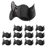 12 Pcs Hot Roller Clips Plastic Hair Curler Claw Clips Hair Section Stylings for Women Girls (Black)