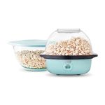 DASH SmartStore™ Deluxe Stirring Popcorn Maker, Hot Oil Electric Popcorn Machine with Large Lid for Serving Bowl and Convenient Storage, 24 Cups – Aqua