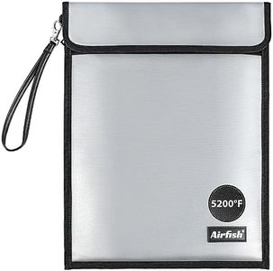 Large Fireproof Document Bag with Waterproof Zipper &Wider Airtight Velcro,15"x 11Non-ltchy Silicone Coated Fiberglass Fire and Water Safe Bag for File, Cash,Jewelry and Valuables