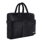 Zipline Office Faux Leather laptop bag for Men - Fits 14/15/15.6 inch Tablet/Laptop Messenger Bags For Mens (1-Black Bag)