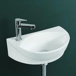 Kemjo Wall Mounted Wash Basin for Bathroom | Wall Hung Wash Basin/Sink (17.32 x 11.41 x 5.31 Inch, WT-Cody)