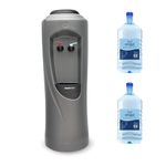 Hydrate Direct Core Water Cooler Package 4 | Water Dispenser Plus 2 x 12L Bottles of Natural Water, Hot & Chilled Temperature, Grey/Silver