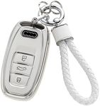 YO&YOYE for Audi Key Fob Cover with Keychain, Soft TPU Key Case Protection Fit for A4 A5 A6 A7 A8 Q5 S5 S7 3-Button Smart Remote