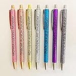 Taicols 7PCS Funny Pens-Swear Word Daily Pen Set, Day of The Week pens Funny Swear Pens Dirty Cuss Word Pens for Each Days of The Week Pens Funny Office Gifts, Weekday Vibes Glitter Pen Set