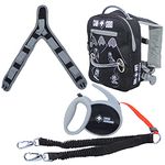 MDXONE Kids Snowboard Ski Harness Trainer with Retractable Leash and Absorb bungees (BLACK)