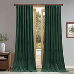 StangH Green Curtains Velvet Drapes - Extra Long Bedroom Room Darkening Window Curtains for Living Room, Back Tab Decorative Energy Saving Curtain for Sliding Door, W52 x L120, 2 Panels