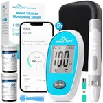 Easy@Home Wireless Glucose Monitor Kit - Blood Sugar Testing Kit with Free App GlucoseEase Includes 100 Glucometer Strips and 100 Blood Lancets, Large Display Diabetes Testing Kit