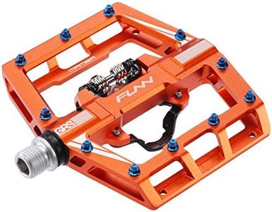 Funn Mamba MTB Clipless Pedals, Single Sided Clip Mountain Bike Pedals, Compatible with SPD Cleats, 9/16-Inch CrMo Axle Bicycle Pedals for MTB/BMX/Gravel Cycling (Orange)