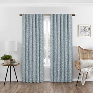 Eclipse Nora Botanical Absolute Zero Blackout Thermal Insulated Rod Pocket Window Curtain for Bedroom (1 Panel), 50 in x 63 in, Spa