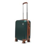 Mode Maestro | Hard-Sided Polycarbonate Trolley Suitcase | 360° 8-Wheel Easy Drag| Brown Color Accessories| Light-Weight | TSA Lock |3-Yr Warranty | Cabin Luggage Bag 20in (55cm (M), Olive Green)