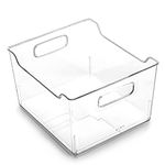 BINO | Clear Storage Organizer | THE LODGE COLLECTION | Containers for Organizing with Handles| Pantry & Kitchen Organization | Fridge Organizer | Bathroom Organizer | Storage Bins For Shelves Cabinet