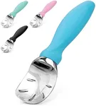 Zulay Ice Cream Scoop With Soft Easy Grip Handle - Ice Cream Scooper With Built-in Lid Opener - Heavy Duty Icecream Scoop With Non-Slip Handle For Soft & Hard Ice Cream (Blue)