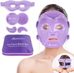 Atsuwell Cooling Ice Face Eye Mask Set for Dark Circles and Puffiness, 6 Gel Cold Packs for Face, Eyes, Toothache and Injuries Resusable, Soft Plush Lining Ice Pads Cold Compress, Cool Bag Included