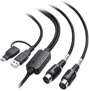 Cable Matters MIDI to USB Cable 2m (USB MIDI Cable, MIDI to USB C Cable) in Black