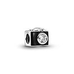 Pandora Jewelry - Vintage Camera Charm in Sterling Silver with Black Enamel and Black Cubic Zirconia