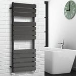 NRG Contemporary Flat Panel Bathroom Heated Towel Rail Radiator Rad Warmer - 1200 x 450 Anthracite