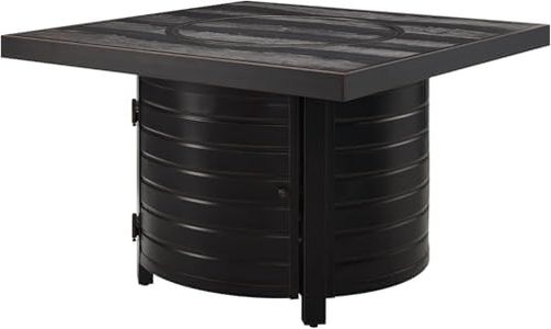 Aspect Living Square LPG/NG Gas Fire Pit Table 55K BTU w/Burner Lid, Cover, Fire Glass #65154