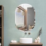 The Deqor Frameless Wall Mirror for Bathroom, Capsule Design Bathroom Mirror, Bedroom Mirror, Washbasin Mirror, Mirror for Room 18x24 Inch | BVM1824A4