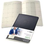 SIGEL C2585 Conceptum Monthly planner notebook 2025, approx. A6, black, softcover, 2 pages = 1 month, 64 pages